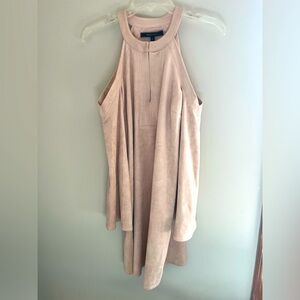 BCBG suede light pink/champagne dress with shoulder cut outs size XXS